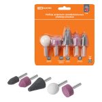 Набор шарошек шлифовальных, абразивных, Ø 6 мм, L 45-60 мм, универсальные, 5 шт, "Рубин" TDM