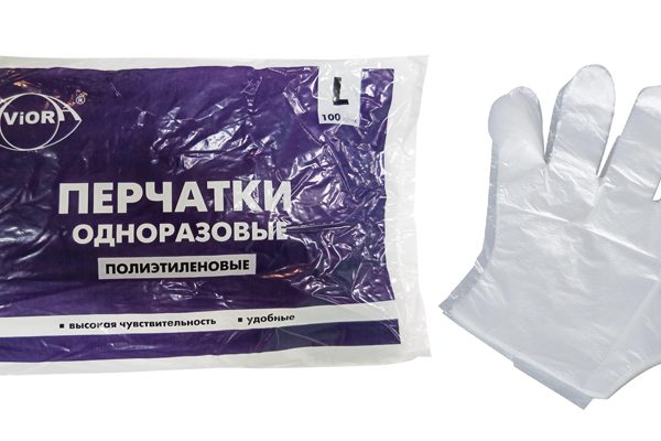 Перчатки одноразовые "L" 12мк (уп/100шт)