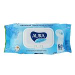 Влажная туалетная бумага AURA Ultra comfort с крышкой (уп/50шт)