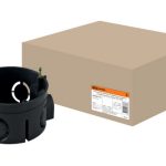 Подрозетник бетон 68*42 с ушами чёрный IP20 TDM (10/300)