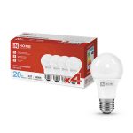 Лампа LED Стандарт 20Вт Е27 6500K 220В IN HOME VC А60 1900Лм 4PACK (4шт/уп) (1/25)