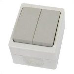 Выключатель 2 кл Bуокса TDM белый о/у (10)