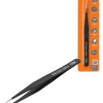 Пинцет прецизионный прямой 135 мм, острое жало, нерж., антистатич. покр., блистер, "Рубин" TDM