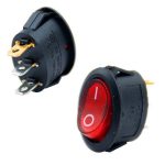 Клавишный переключатель овал ON-OFF красная клавиша с/п чёрный IRS-101-6C