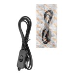 Шнур для БРА с выключателем ШВВП-ВП 2х0,5 мм2 1,8 м 600 Вт черный TDM