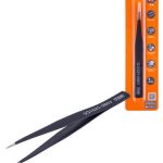 Пинцет прецизионный прямой 125 мм, острое жало, нерж., антистатич. покр., блистер, "Рубин" TDM