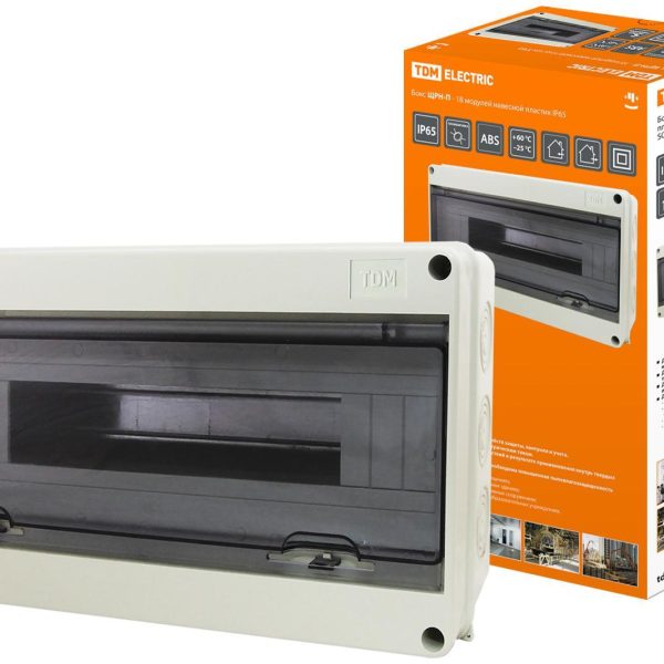 Бокс ЩРН-П-18 TDM IP65  накл пластик (1/15)