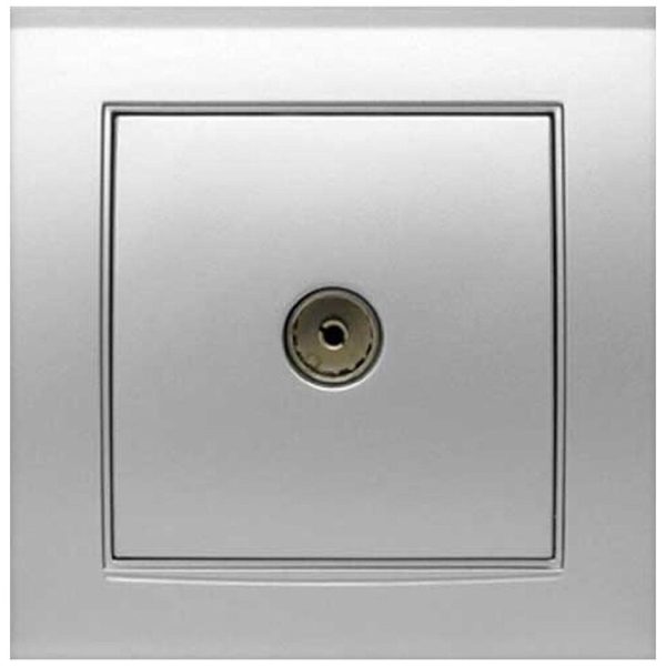 Розетка ТВ Бриллиант Универсал серебро