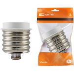 Переходник патрон Е40 на Е27 белый TDM (1/50/200)