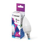 Лампа LED свеча  8.5Вт Е-14 6500K 220V КОСМОС ЭКОНОМИК (10/80)
