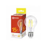 Лампа LED Стандарт 15Вт Е27 3000K 220V 1480Лм IN HOME прозрачная А60-deco