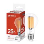 Лампа LED Стандарт 25Вт Е27 4000K 220V 2480Лм IN HOME прозрачная А65-deco