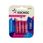 Аккумулятор R  3  1.2 V NI-MН 1100 mAh на блистере КОСМОС (4/48)