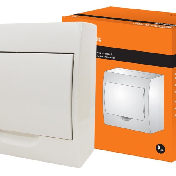 Бокс ЩРН-П- 8 TDM IP40  накл пластик с белой крышкой (1/20)