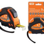 Рулетка 3м*16мм тройная фиксация, автостоп, магнит, обрезиненный корпус Алмаз TDM (12)