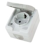 Розетка 1 с/з с крышкой Вуокса TDM IP54 16А о/у (10)