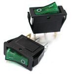 Клавишный переключатель IRS-101-G зеленый с подсветкой 2 положения 1з TDM (10)