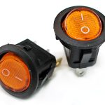 Клавишный переключатель круглый MIRS-101-3-Y желтый с подсветкой 2 положения 1з TDM (10)