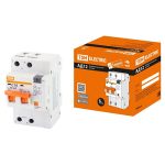 Диф. автомат АД12 2P, C16, 30 мА, 4,5 кА, тип АС, 3 мод, TDM
