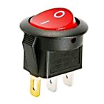 Выключатель клавишный круг 250V 3А (3с) ON-OFF красный с подсветкой Micro REXANT