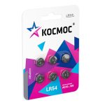 Батарейка лепешка AG 10 (L1130,LR54,189,389) КОСМОС (6)