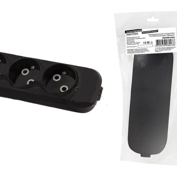 Колодка 3 б/з черная 10А Народная TDM (1/10)