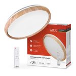 Светильник светодиодный с пультом 75Вт 3000-6500К 6000Лм COMFORT WOOD 500*90мм IN HOME