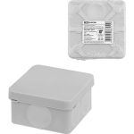 Распаячная коробка, двухкомпонентная, ОП 70х70х40 мм, IP66, 6 вх., серая, инд. штрихкод TDM