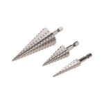 Набор ступенчатых сверл 3шт: 4-12,4-20,4-32мм HSS-TiN, титан KRANZ