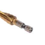 Сверло ступенчатое 4-5-6-7-8-9-10-11-12мм P6M5, титан, шестигранный хвостовик KRANZ