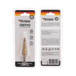 Сверло ступенчатое 4-5-6-7-8-9-10-11-12мм P6M5, титан, шестигранный хвостовик KRANZ