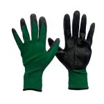 Перчатки нейлон зеленые с черным нитрилом (12)