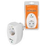 Сетевой фильтр в розетку 1 гнездо с/з с з/ш 16А 250В белый TDM