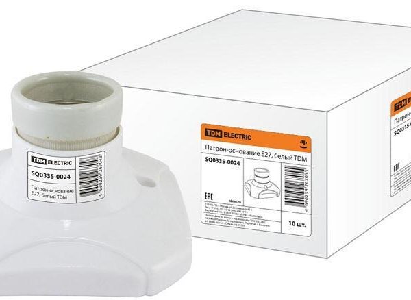 Основание-патрон Е-27 керамический белый TDM (1/10)