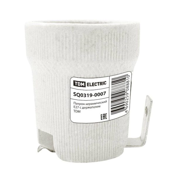 Патрон Е27 керамическии подвесной с держателем TDM (20/200)