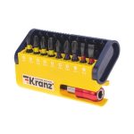 Набор бит с магнитным держателем 10шт, пластиковый кейс KRANZ