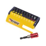 Набор бит с магнитным держателем 10шт, пластиковый кейс KRANZ