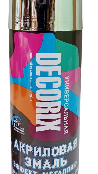 Аэрозольная эмаль DECORIX хром металлик 520мл (12)