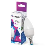 Лампа LED свеча 10.5Вт Е-14 6500K 220V КОСМОС BASIC (10/80)