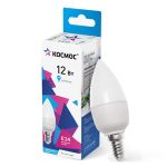Лампа LED свеча 12Вт Е-14 4500K 220V КОСМОС BASIC (10/80)