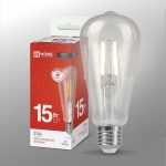 Лампа LED декоративная 15Вт Е27 4000К 220V 1720Лм IN HOME прозрачная ST64-deco (10/50)