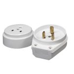 Разъем РШ-ВШ 32А 250В 2P+PE ОУ пластиковый бел. EKF (1/6)