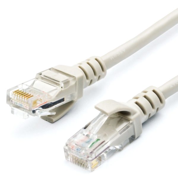 Патч-корд UTP 5е кат.лит 5 м RJ45-RJ45 неэкранированный, серый Rexant (1/10)