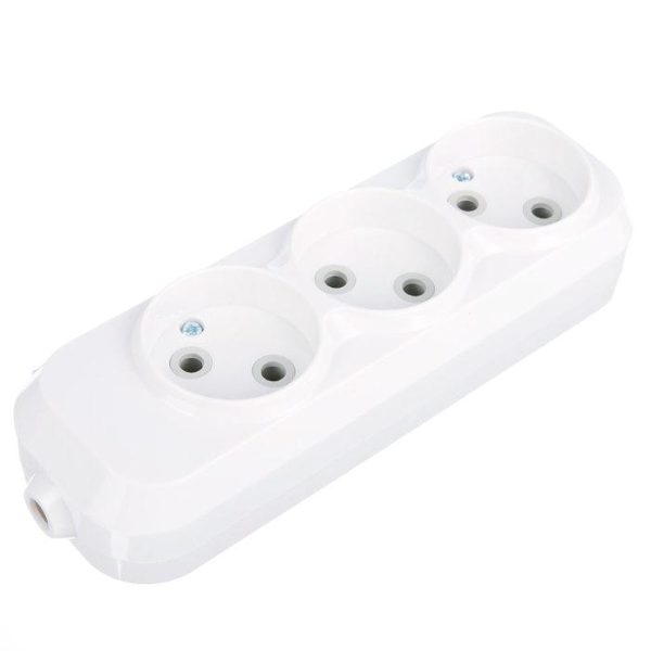 Колодка 3 б/з белая 10А Народная TDM (1/10)