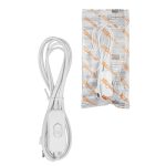 Шнур для БРА с выключателем  ШВВП-ВП 2х0,5 мм2 1,8 м 600 Вт белый TDM