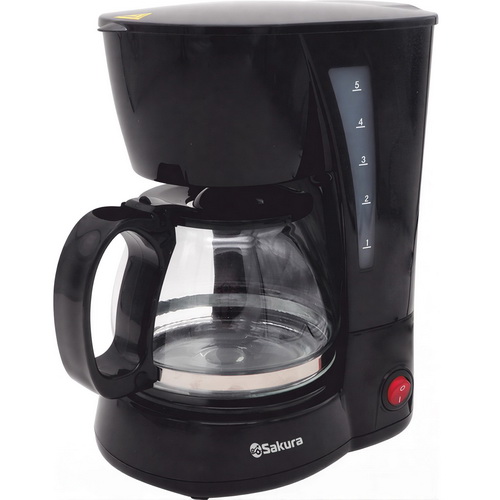 Кофеварка эл. SAKURA SA-6107BK 550/650Вт, 600мл капельная