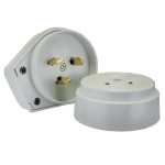 Разъем (вилка + розетка) РШ-ВШ 32А 250В 2Р+РЕ СУ белый TDM (1/6)