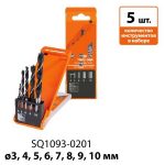 Набор сверл по дереву 5 шт 4-5-6-8-10мм, полир., HSS, пласт. уп., "Рубин" TDM