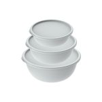 Набор мисок с крышками «Шарм» №1 (1,3л; 2,3л; 3,7л) (3шт) (серый)