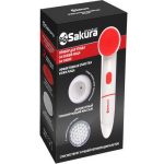 Прибор для ухода за кожей лица SAKURA SA-5309R 1*AA, 2 режима, 2 насадки, IPX6